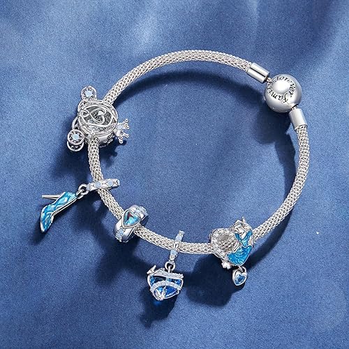 Miniatura 9 de NINGAN Abalorios mágicos de plata de ley 925 aptos para pulseras y collares europeos, zapatos de baile de entrenador de calabaza, lámpara de deseos