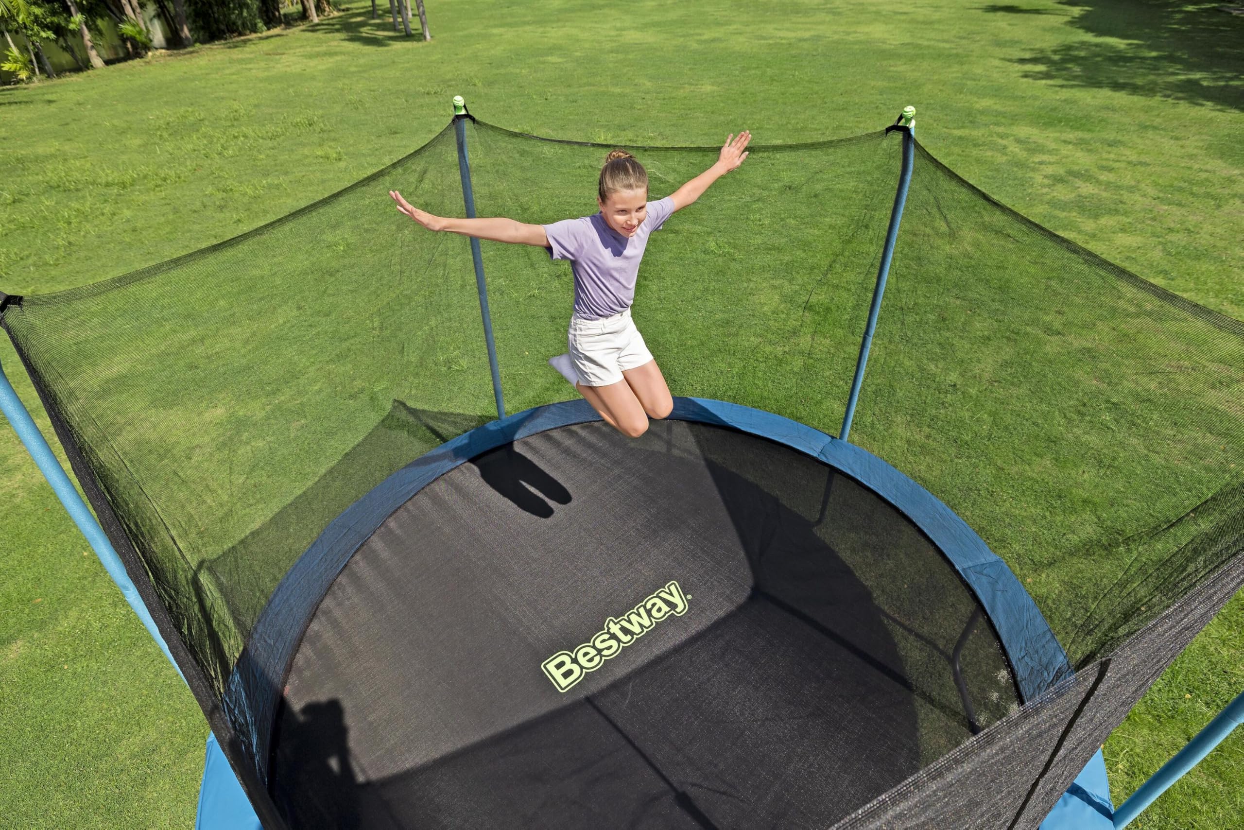 Bestway 59104 Tappeto elastico da esterni Xtreme Air - bambini, 3,66 m, blu