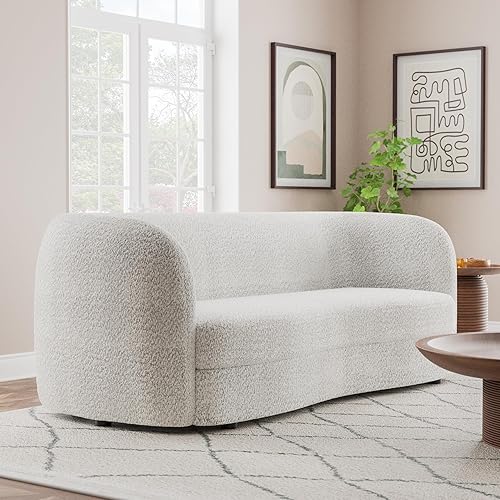 Furniture of America Nimiane Modern Boucle Sofa with Curved Arms