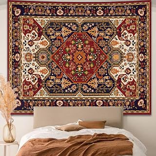 Apdidl Boho Hippie Mandala Wall Tapestry 51x60 - Vintage Orange Floral Bohemian Hanging for Bedroom Dorm Living Room Aesthetic Decor