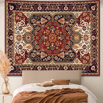 Apdidl Extra Large Boho Hippie Wall Tapestry for Bedroom Aesthetic, Mandala Indian Bohemian Tapestries Art Decor, Vintage Orange Floral Cool Vertical Wall Hanging for Living Room Dorm 71"X90"