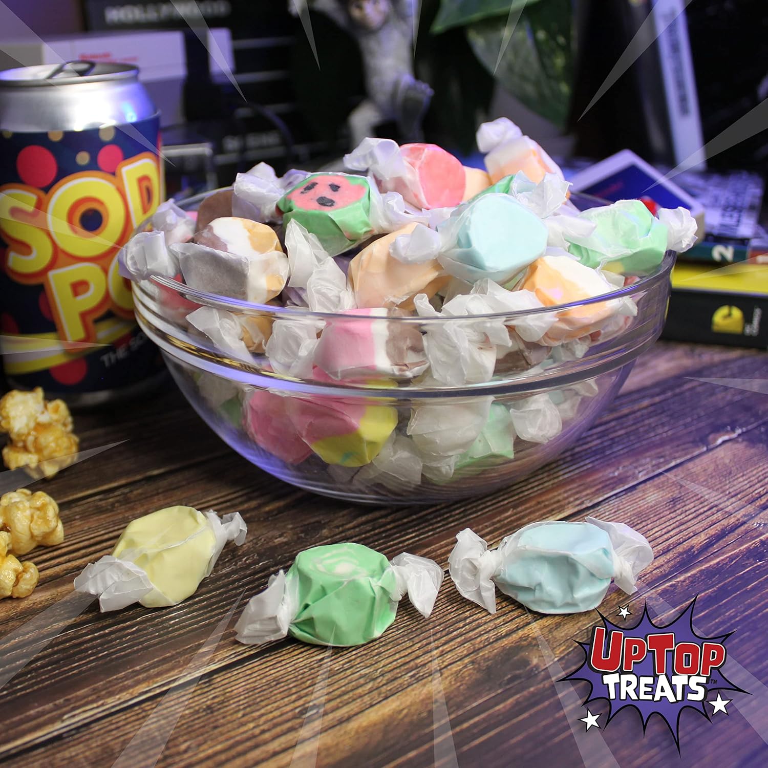 Salt Water Taffy 16 Flavor Assortment | 1 LB of Gourmet, Old Fashioned, & Individually Wrapped | Cherry, Cinnamon, Cotton Candy, Orange Vanilla, Peach, Peppermint, Root Beer Float, Watermelon, & More | Gluten-Free, Kosher (16 oz Bag) : Grocery & Gourmet Food