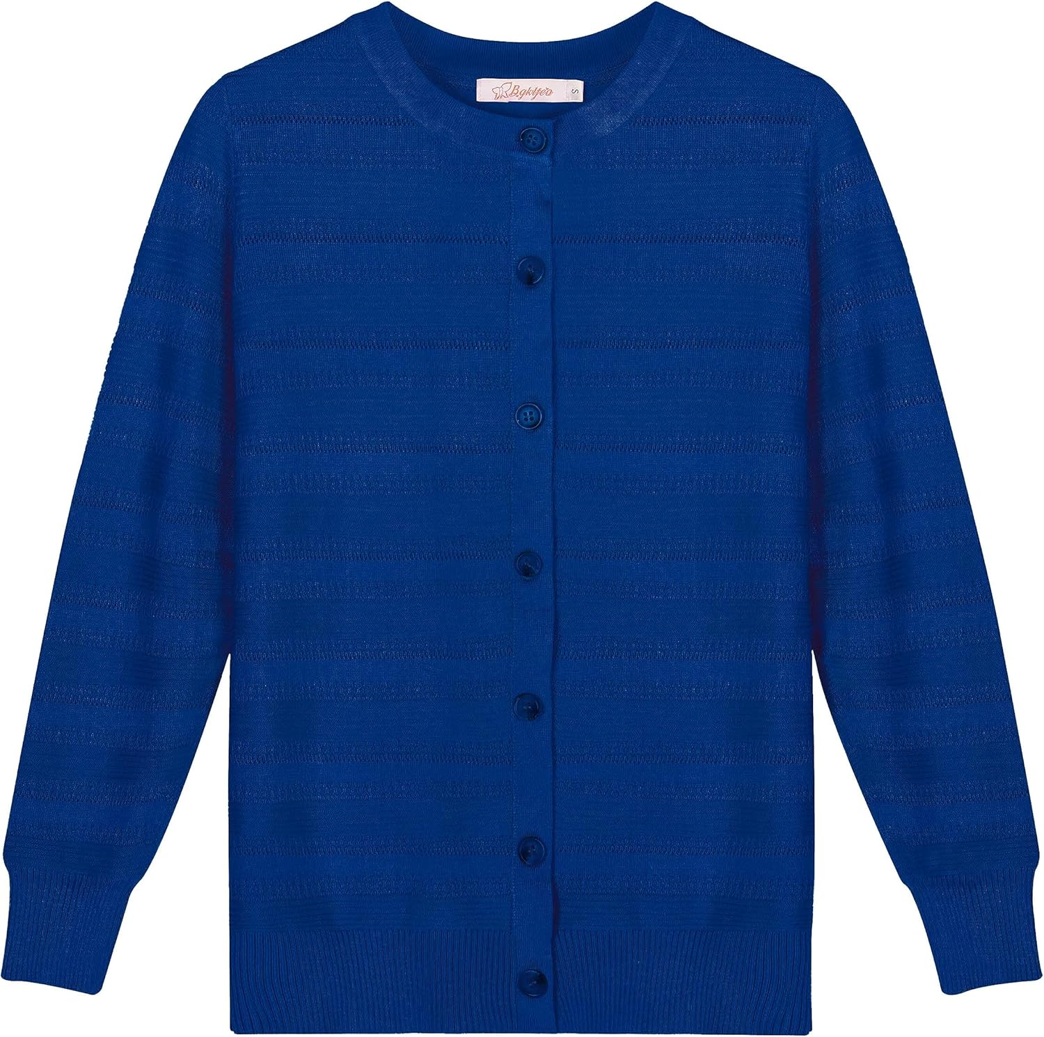 Women's Lightweight Crew Neck Button Down Long Sleeve Cardigan Knit Open Front Sweater - Image 5