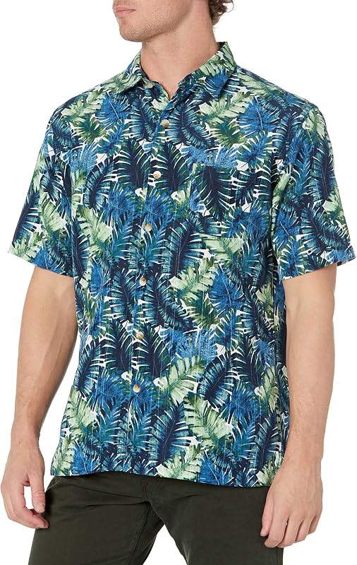 Men's Air Tropical Short Sleeve Button Down Poly Rayon Shirt