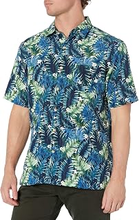 Men's Air Tropical Short Sleeve Button Down Poly Rayon Shirt