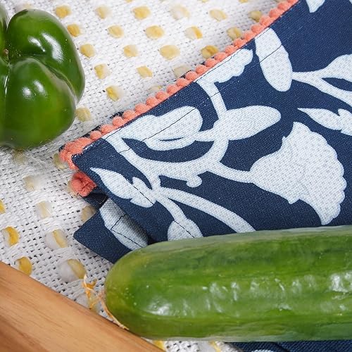 Miniatura 7 de TARAN LIVING Paños de Cocina y de Té Estampados de Algodón con Barra para Platos, 18 x 28 pulgadas con Ribetes, Juegos de Paños de Cocina de Algodón