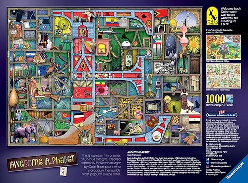 Miniatura 7 de Ravensburger Rompecabezas de 1000 piezas del alfabeto E de Colin Thompson para adultos y niños a partir de 14 años