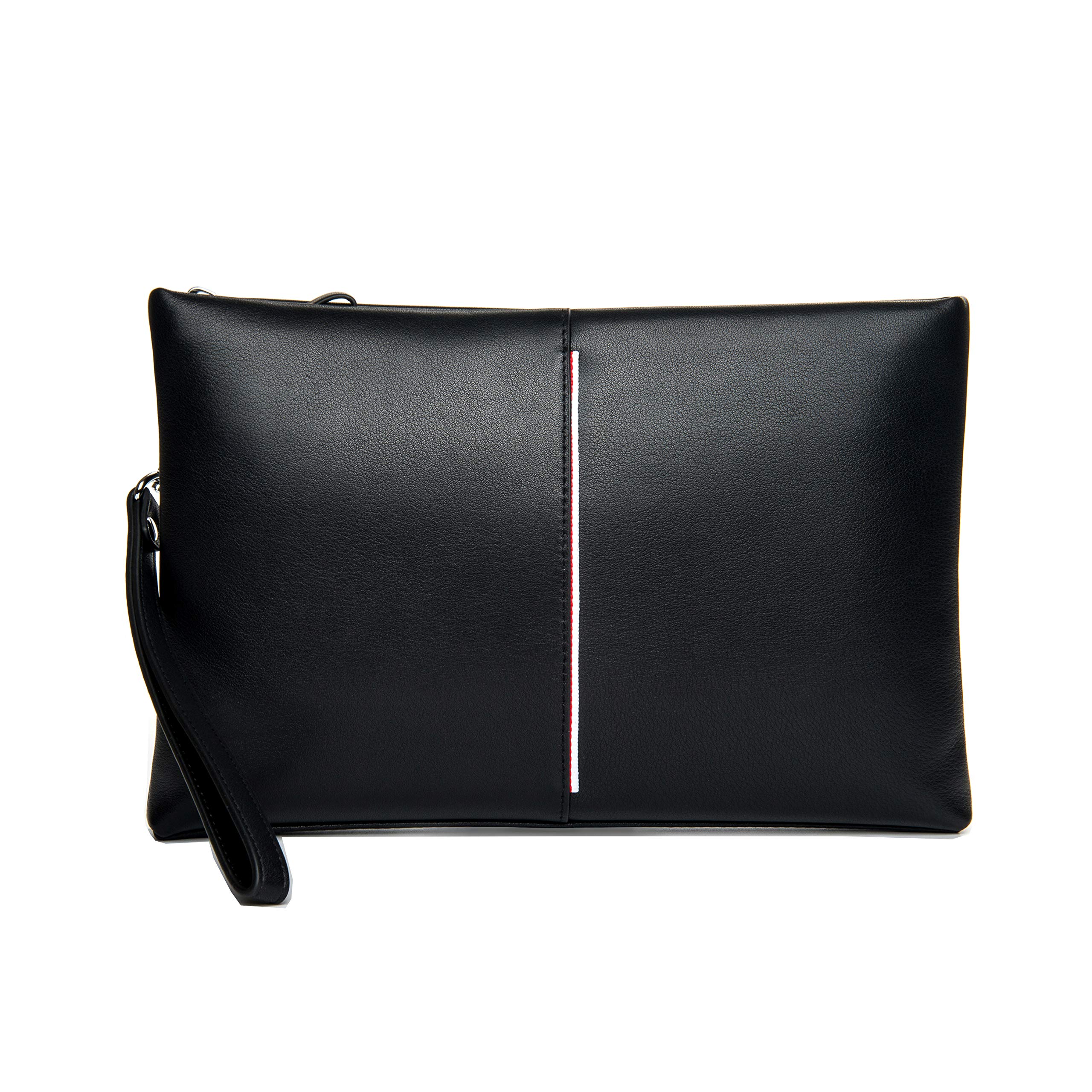 Genuine Leather Clutch Bag for Men Handbag Wrist Bag Business Large Purse Envelope Bag