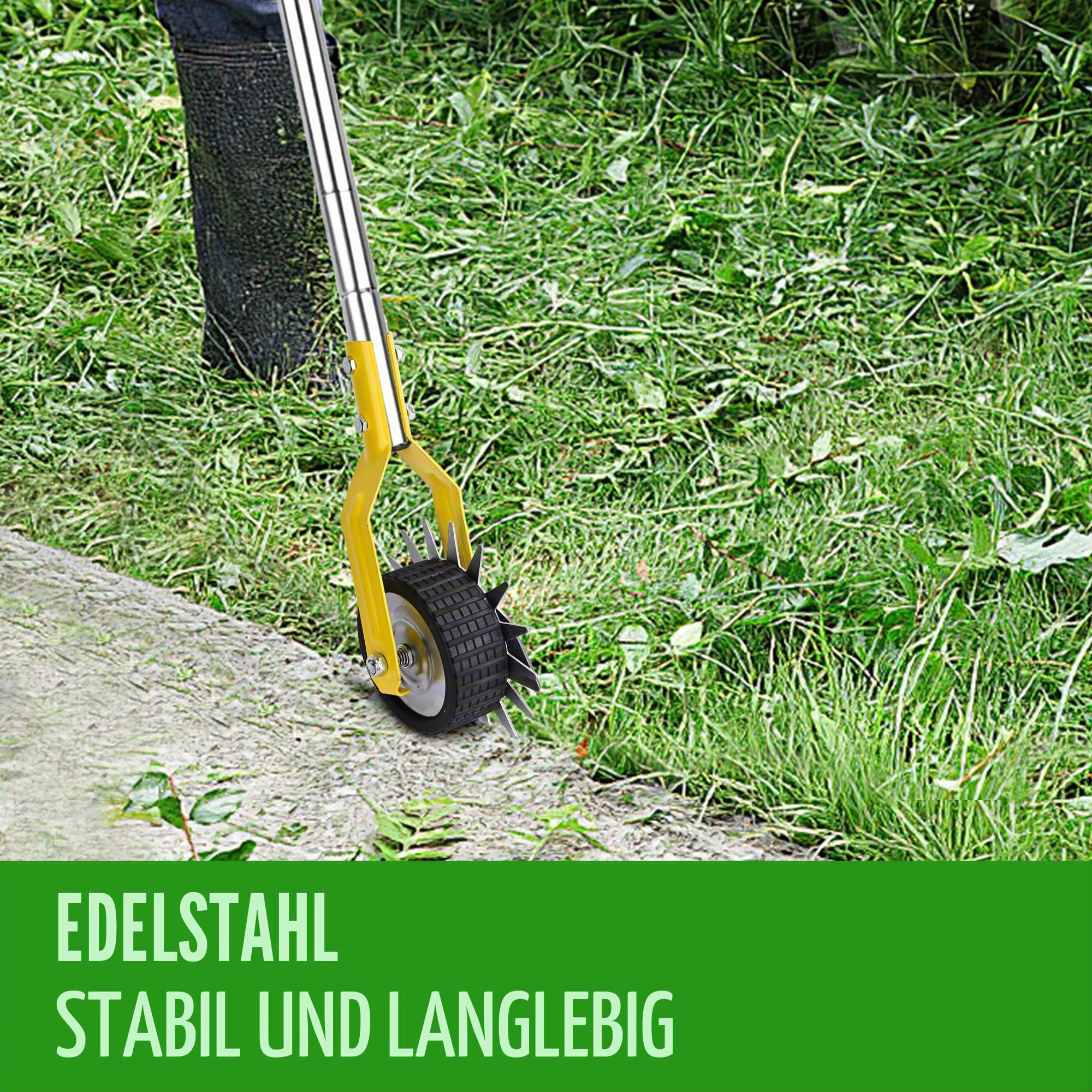 YEELOR Wheel Rotary edg, Gartenedge, Stahl edg, manuelles Gartenrandbearbeitungsgerät für Gehwege, Gärten, Auffahrten und Beete