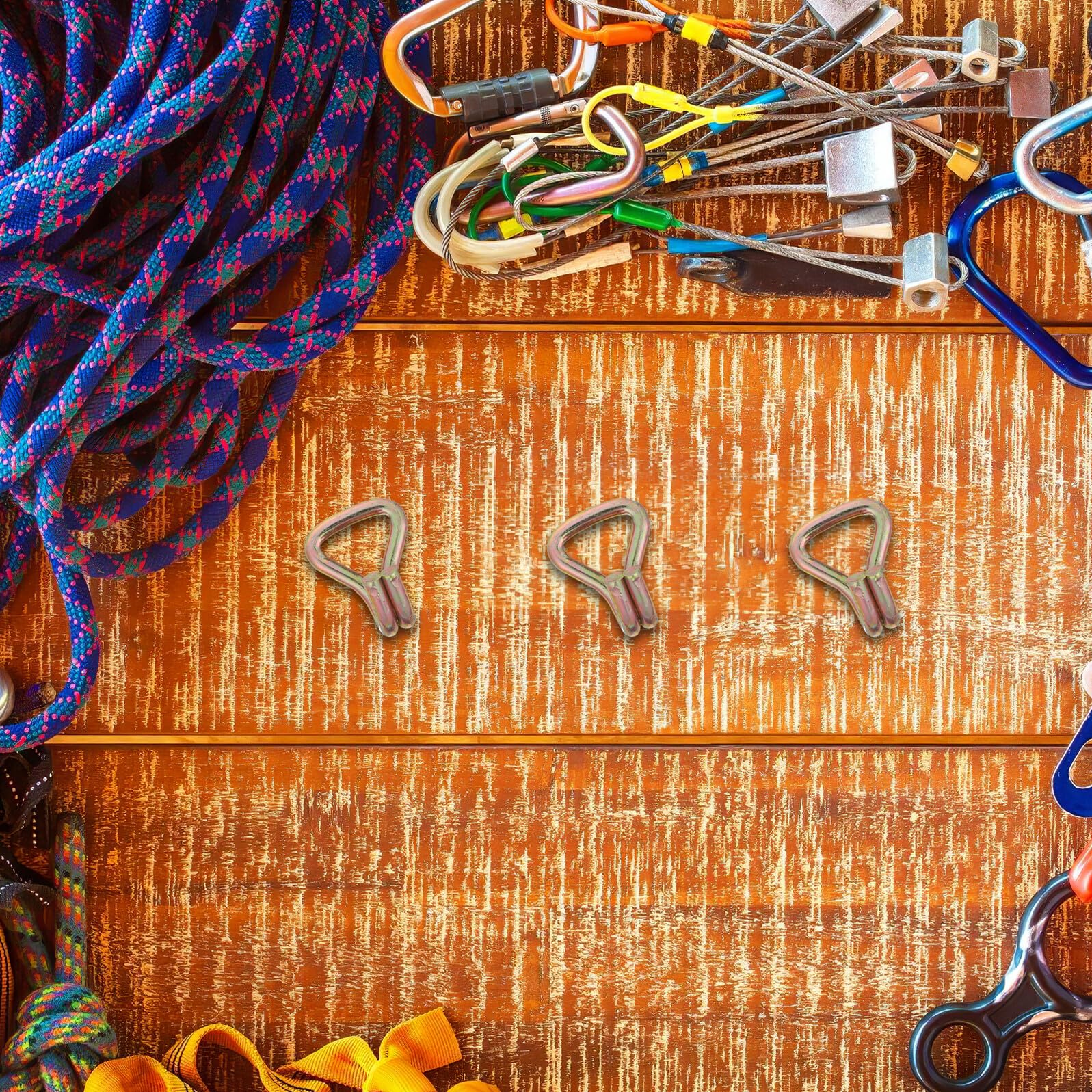 Crochets de Sangles D'arrimage pour Remorque 20 Pièces Acier pour Camion | Or, Usage Multi-scénarios, pour Charges Lourdes, Camping et Activités Extérieures