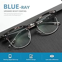 Vista 79 de Lentes Aomaste con bloqueo de luz azul, retro, con semi montura, UV400, lentes transparentes para computadora, unisex