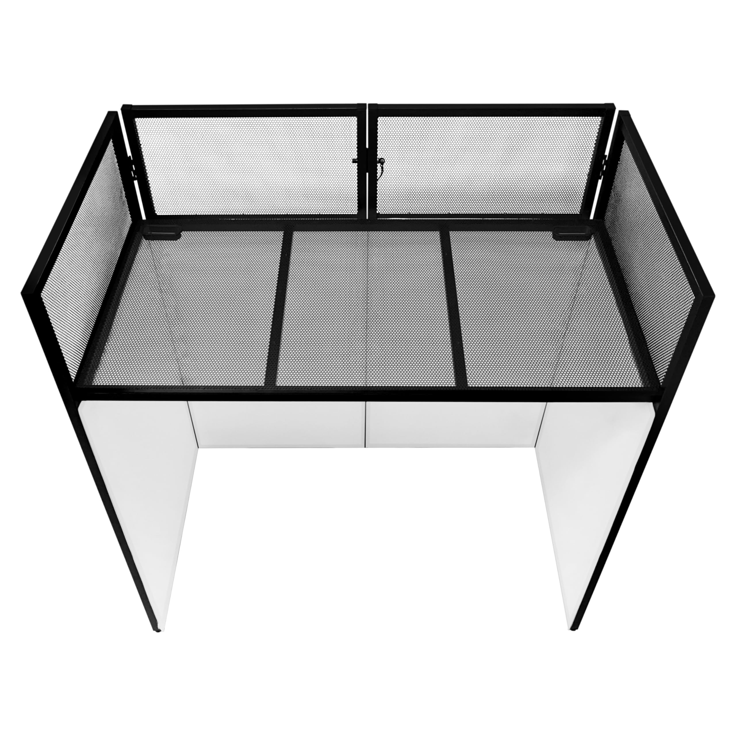 CABINA DJ | 113.5cm x 105cm x 57cm | Diseño Plegable | Fundas Intercambiables | Paneles de Malla Aireadores| Estante Espacioso para Mezcla | Bolsa de Almacenamiento Portátil INCLUÍDA