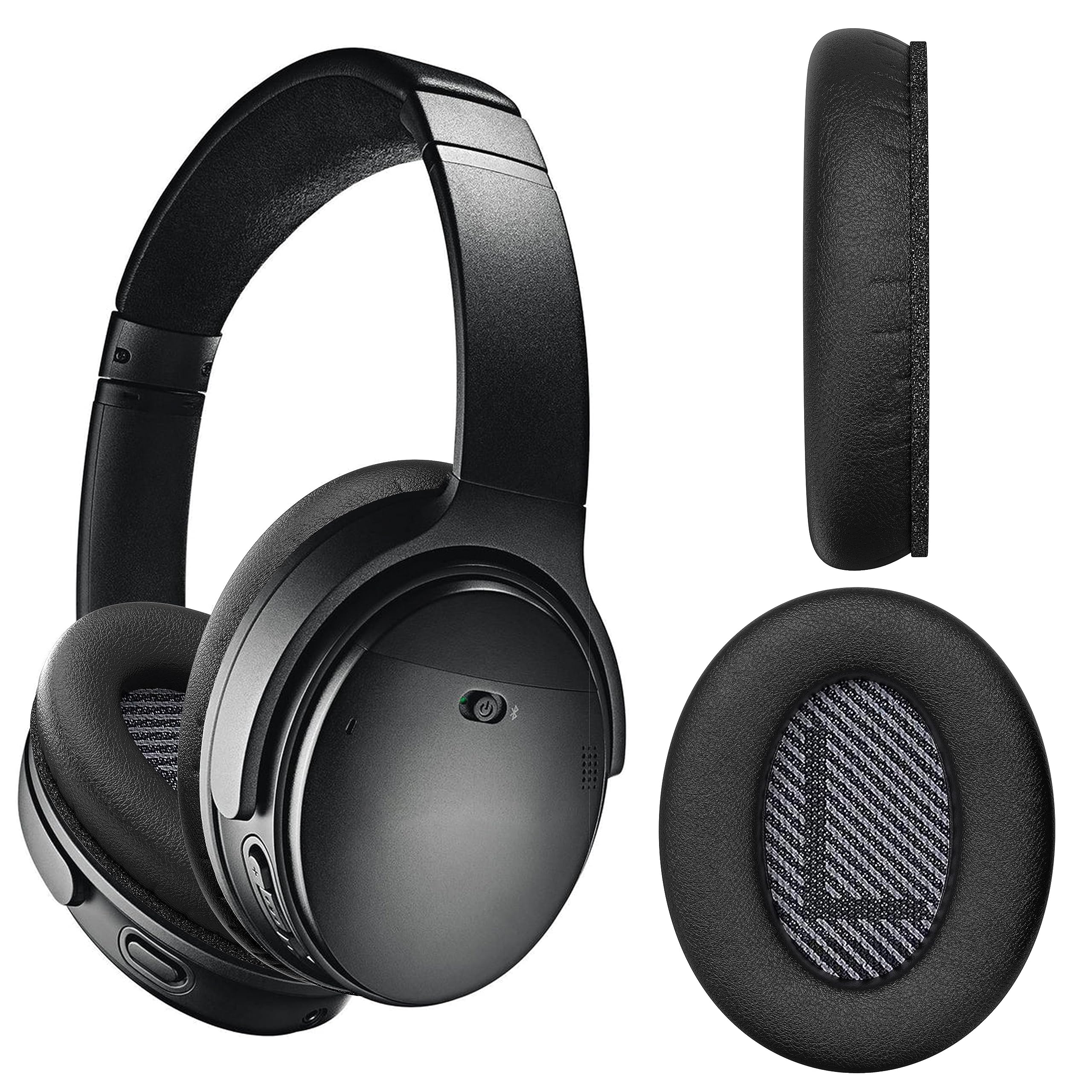 Bose QuietComfort 35 Replacement Ear Pads - Soft Earpads & Ear Cushions for QC 35, QC25, QC15, QC2, Ae2, Ae2i, Ae2w, SoundLink/SoundTrue (Black)