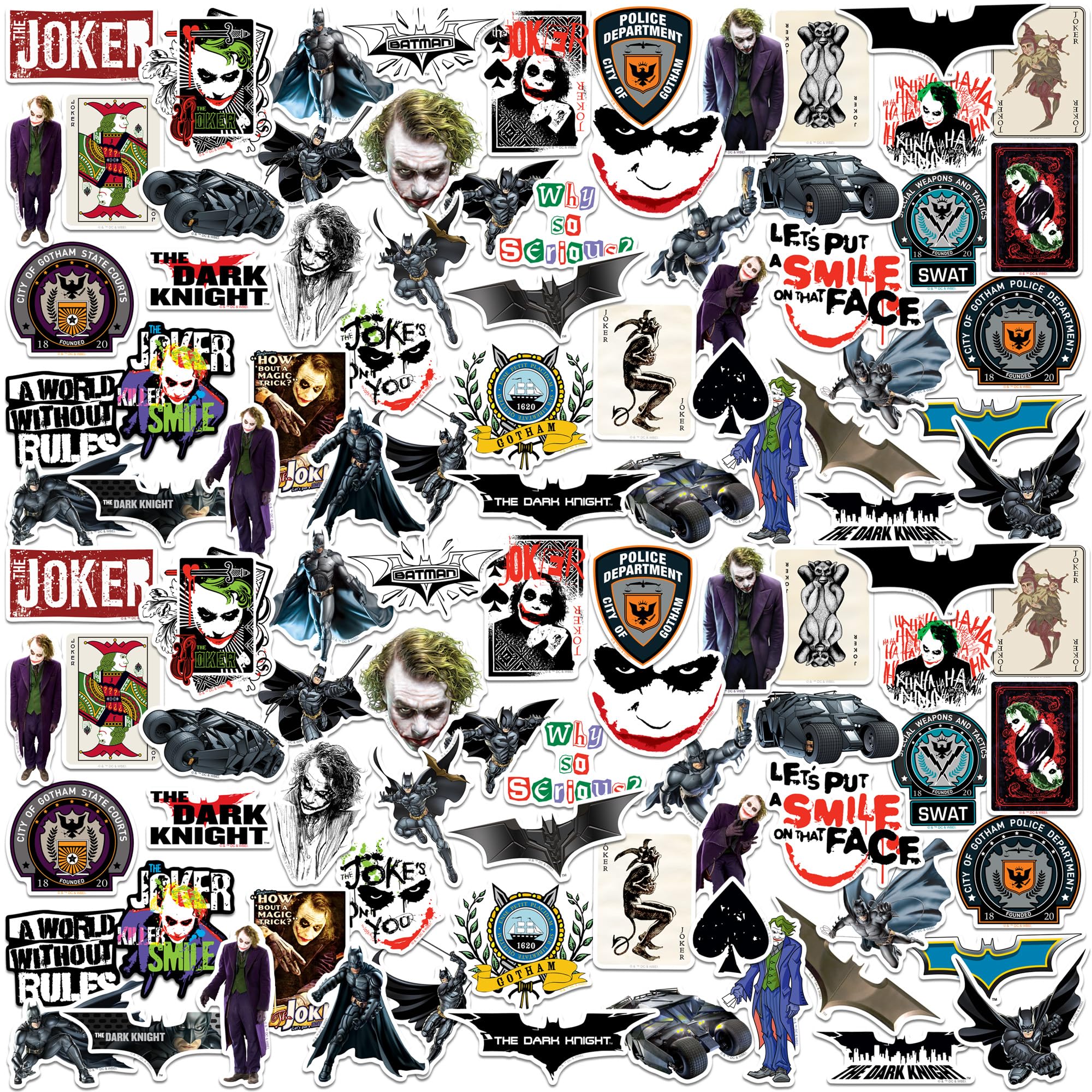 Batman The Dark Knight - 100 pegatinas de vinilo impermeables troqueladas para portátil