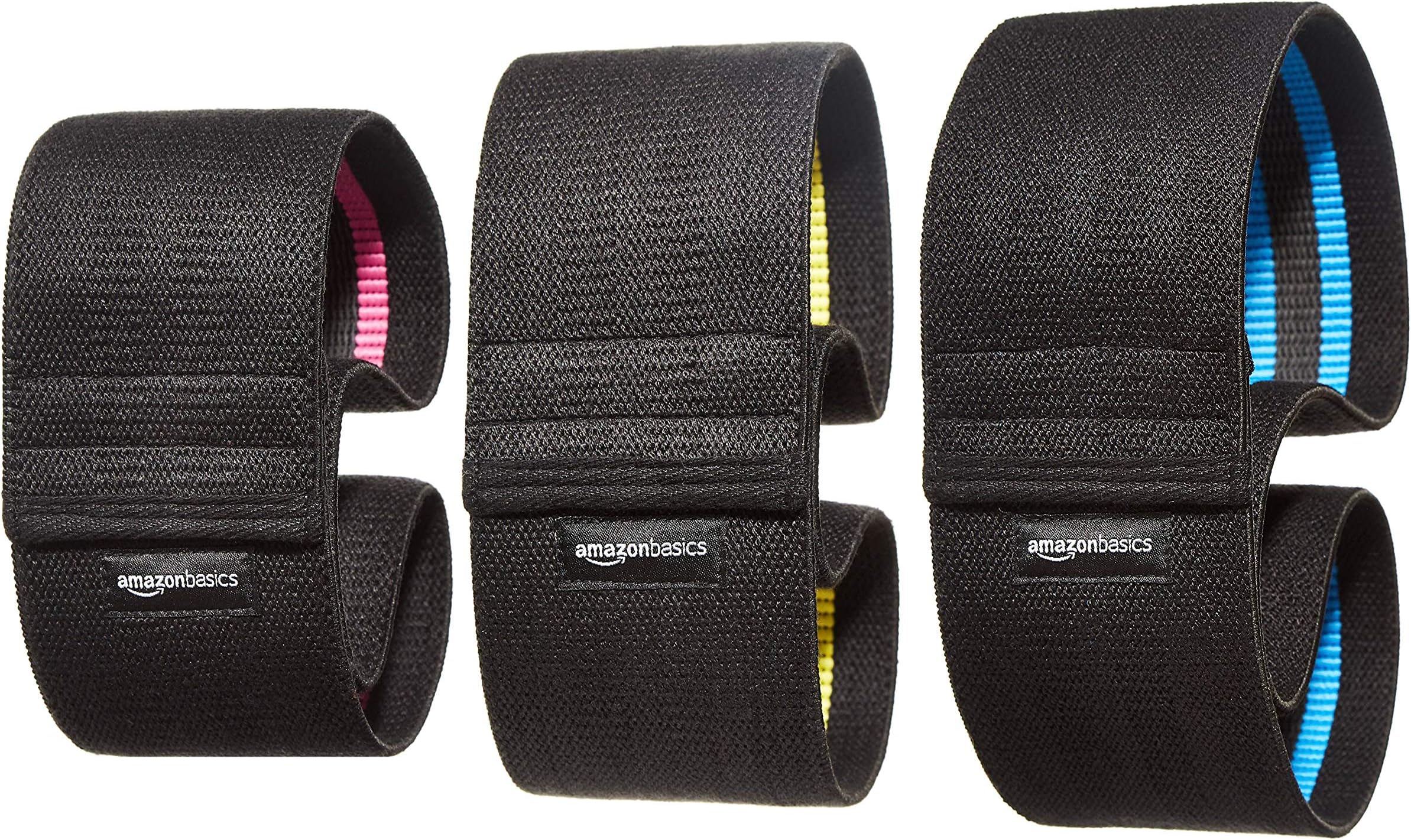 AmazonBasics Exercise Hip Band, Set of 3,Pink