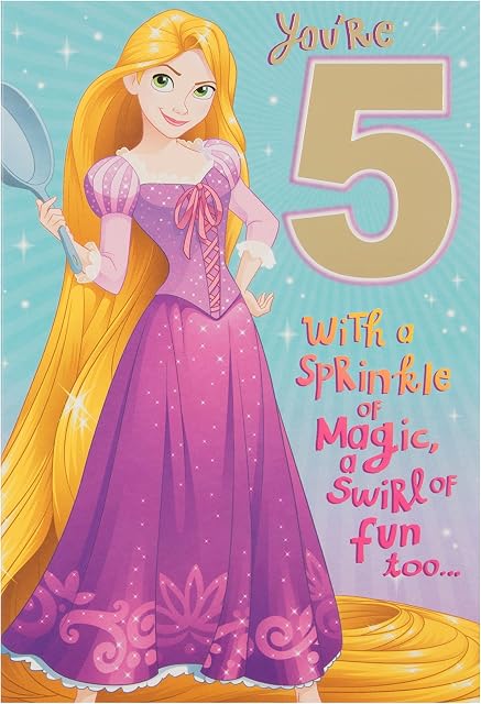 Hallmark 5th Birthday Card - Disney Princess Rapunzel Design