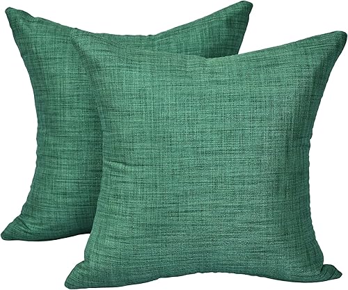 Miniatura 7 de Juego de 2 almohadas decorativas para sofá cama, almohadas decorativas de sala de estar, almohadas rústicas, fundas de almohada sólidas de seda (24