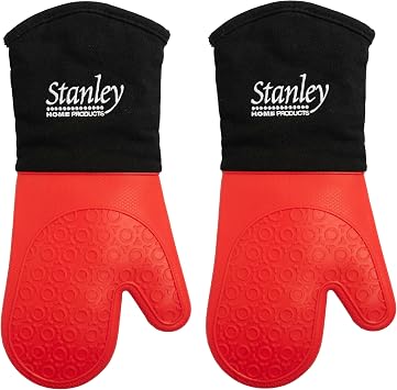 Stanley Home Products Silicone Oven Glove Hand & Arm Protection Hottest Plates, Pans & Dishes Heat Protection Barbecue Mitt Insulated Interior for Comfort 2