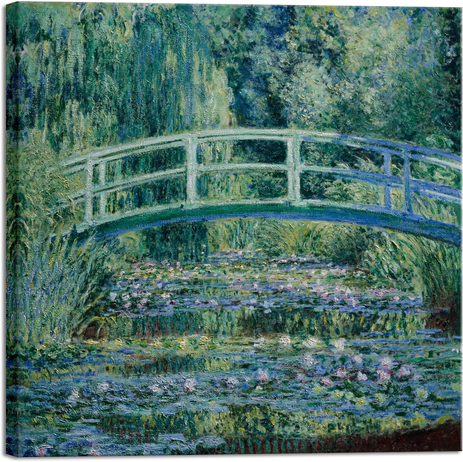 Wieco Art Canvas Print Wall Art Water-Lily Pond,1899 by Claude Monet Impressionism Art Print Picture Artwork for Living Room Bedroom Home Kitchen Decorations