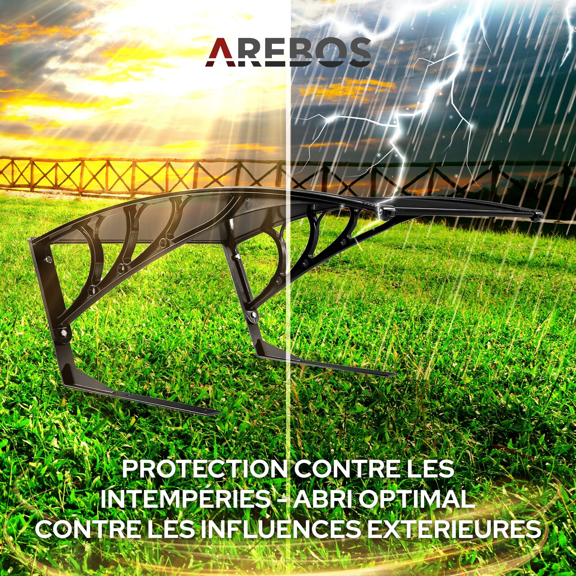 Arebos Garage de Tondeuse Robot | Abri pour Robot | Taille 102 x 79 x 46 cm | Résistant aux intempéries + Protection UV | avec Pieds en métal | matériel de Montage Inclus