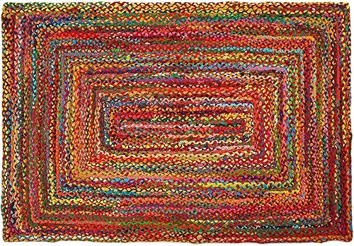 GRUHUM Alfombras de yute de 8 x 10 pies, de fibra natural, tejida a mano, estilo bohemio, festoneado, vintage, suave, trenzada, rústica, vintage, GRUHUM Alfombras de yute de 8 x 10 pies, de fibra natural, tejida a mano, estilo bohemio, festoneado, vintage, suave, trenzada, rústica, vintage,