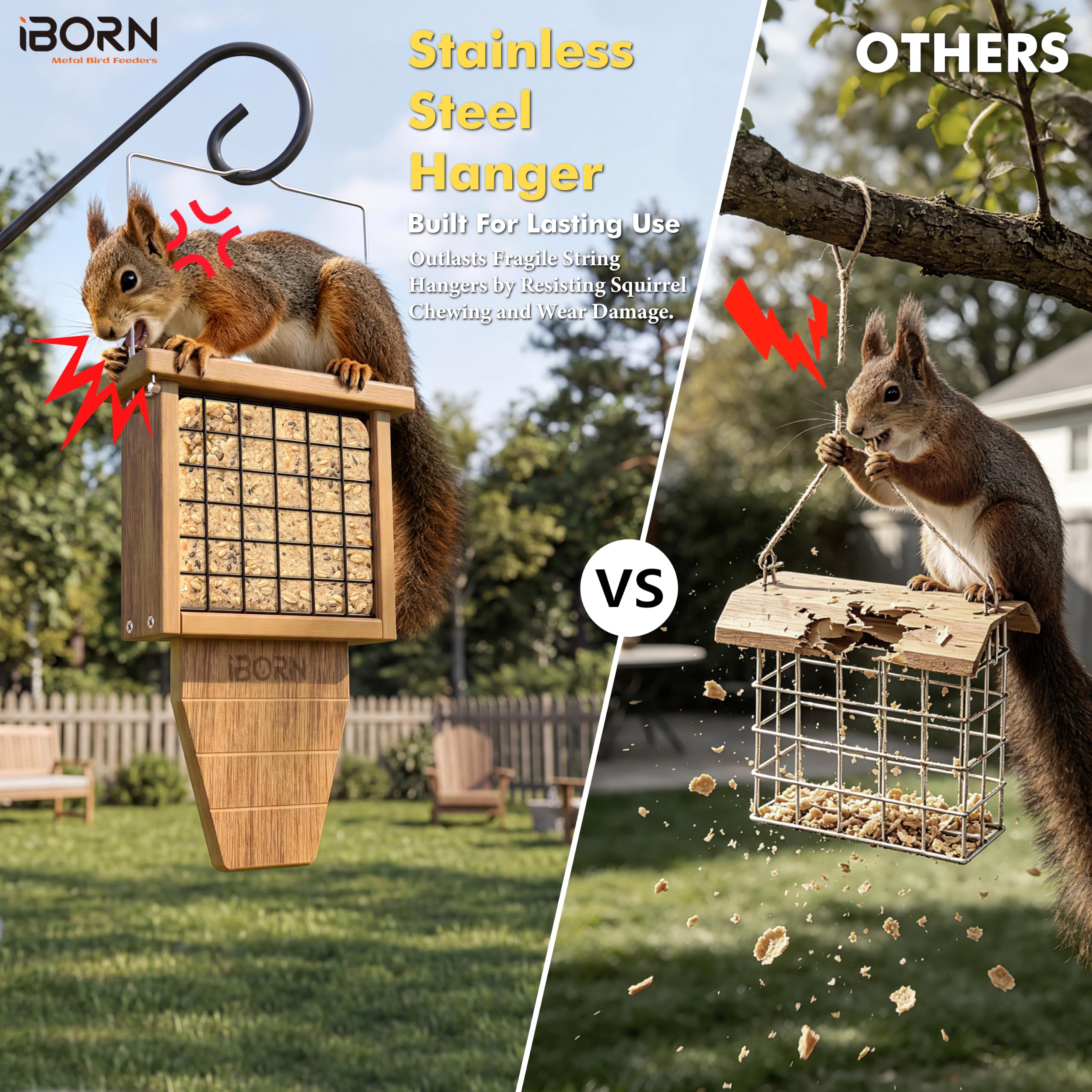 Suet Bird Feeder - Woodpecker Friendly -6