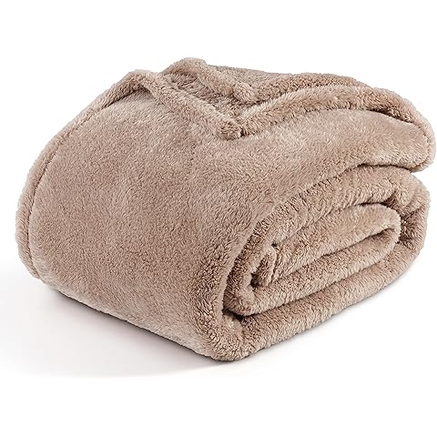 Berkshire Blanket Classic Extra-Fluffyâ„¢ Plush Blanket King Size, Soft Fuzzy Fluffy Long Hair Blanket for Couch Sofa Bed, Peanut, 90x108 Inches