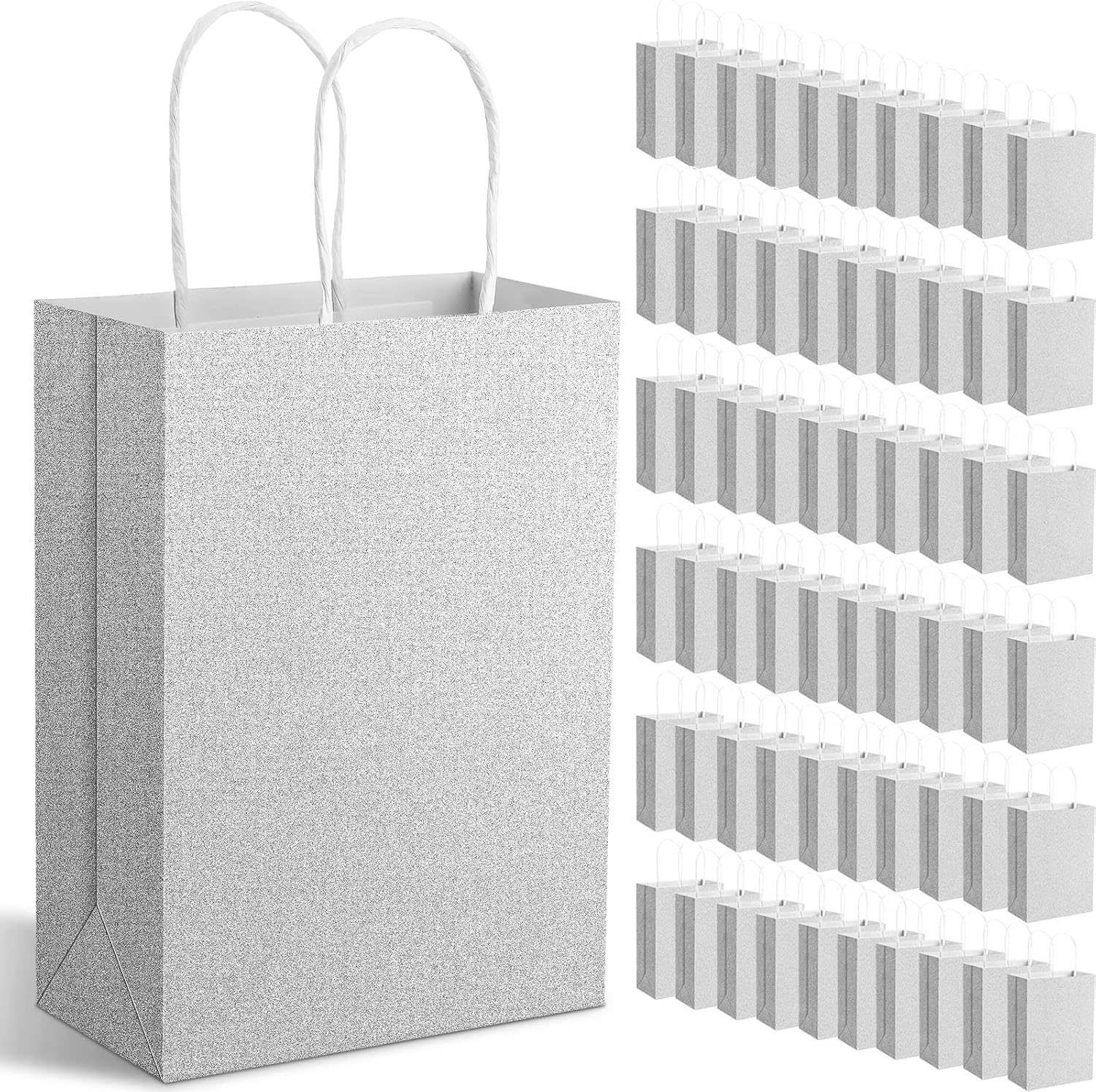 60 Pcs Glitter Kraft Paper Favor Bag Christmas