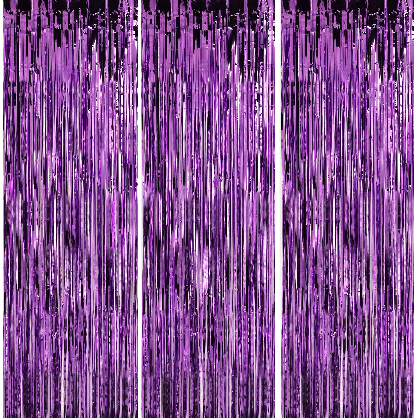 5 Pack 3.3 x 9.9 ft Purple Fringe Backdrop Streamers Party Decorations