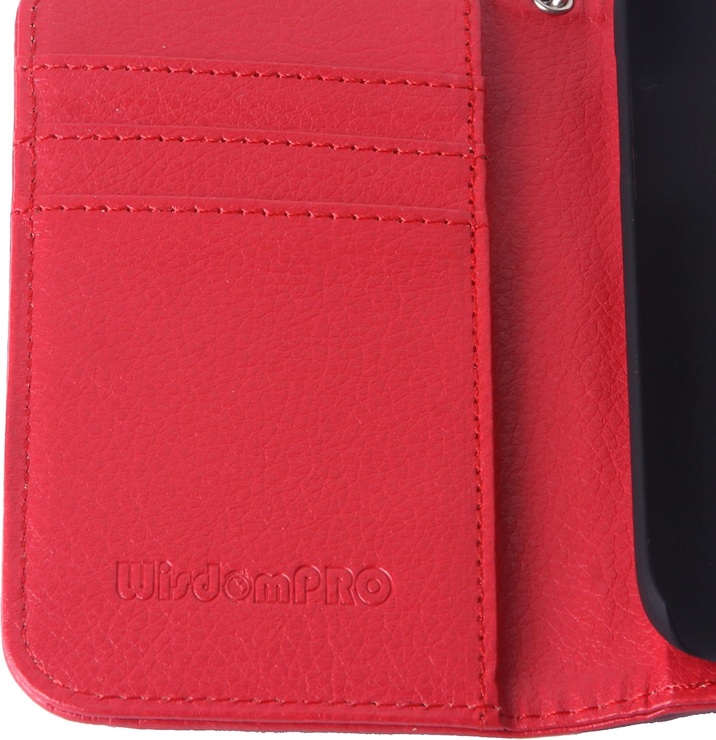 S4 Mini Case, Wisdompro Premium PU Leather 2-in-1 Protective Folio Flip Wallet Case with Credit Card Holder Slots and Wrist Lanyard for Samsung Galaxy S4 Mini (NOT S4 FIT) - Red