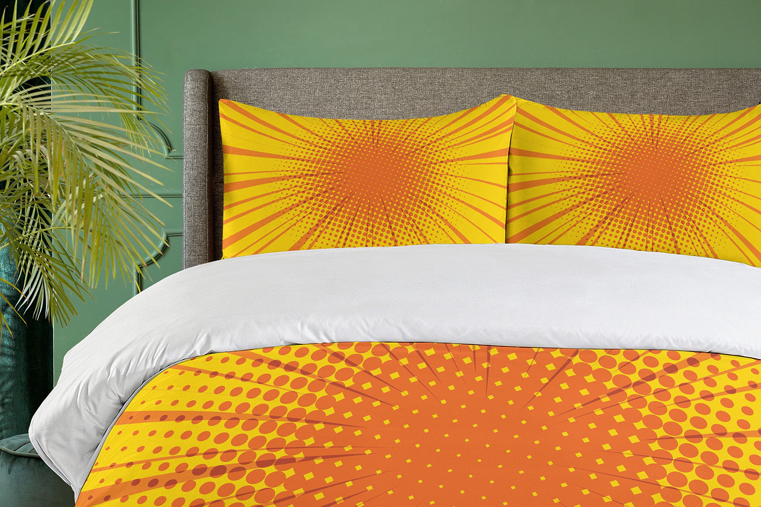 Amazon.com: Ambesonne Vintage Yellow Duvet Cover Set, Sun Burst