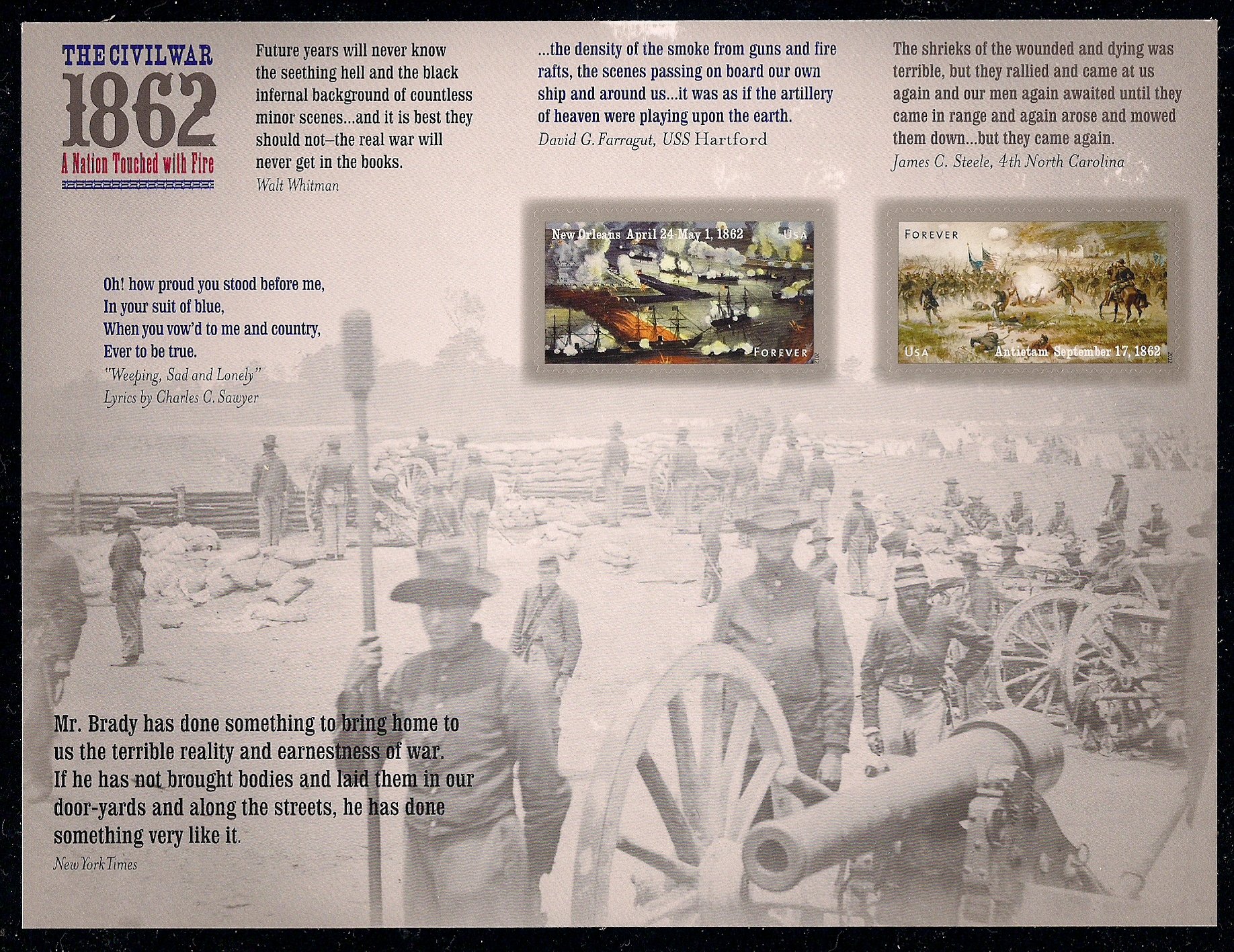 Civil War 1862 New Orleans and Antietam Stamps