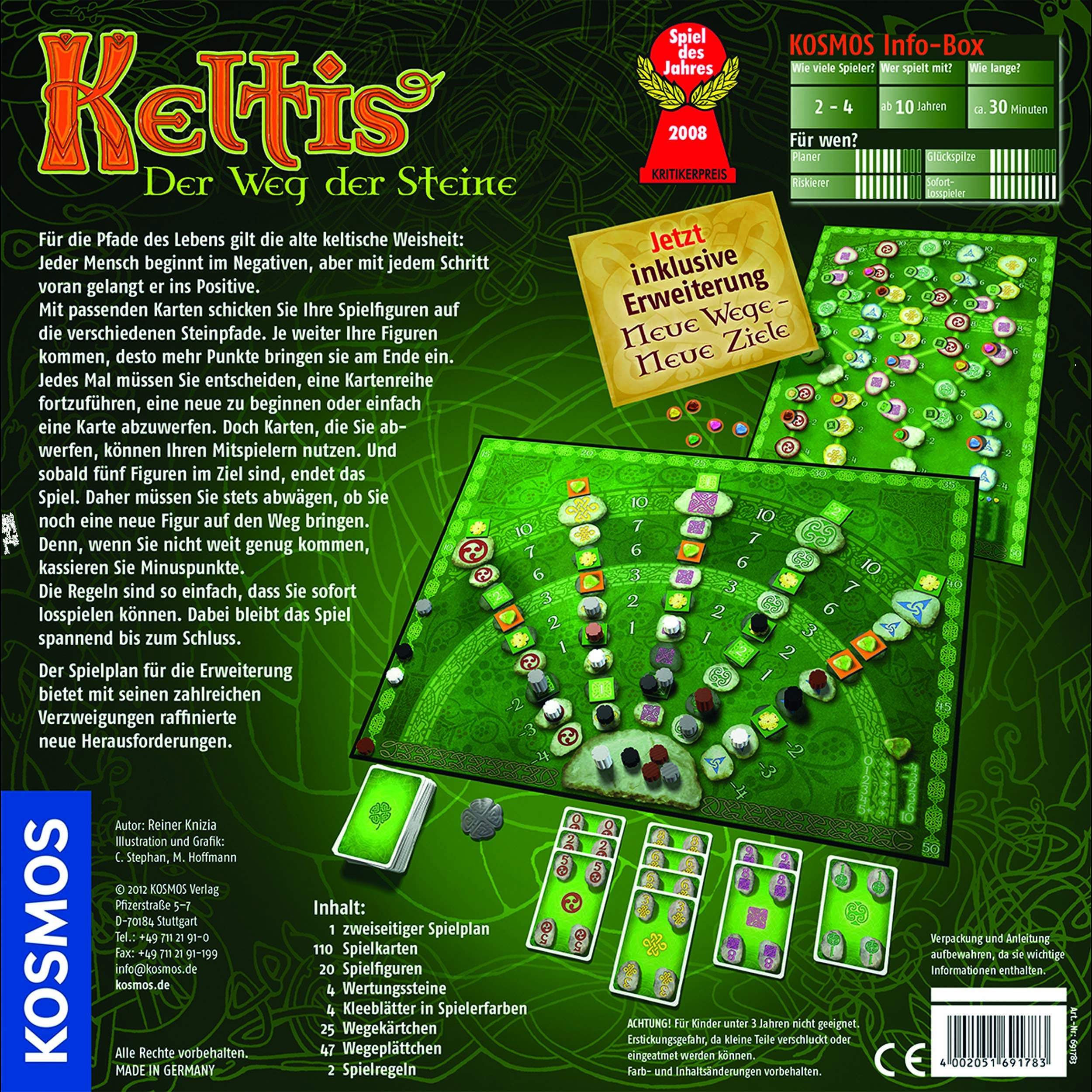 KOSMOS Keltis Spiel inklusive Keltis Erweiterung, Brettspiel-Klassiker