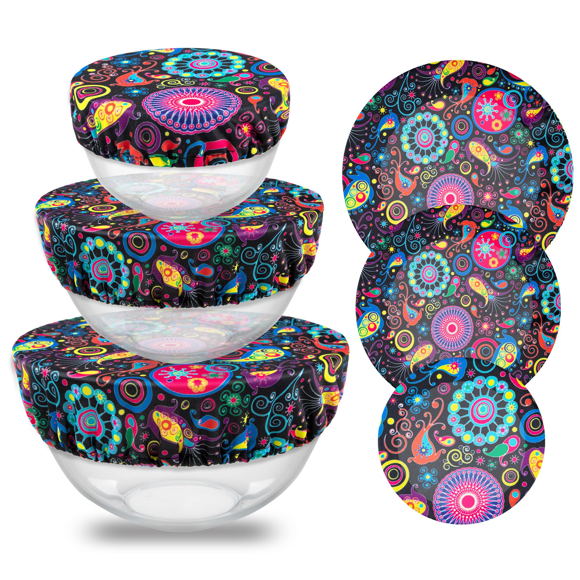 Elastic Reusable Bowl Covers for Bread Proofing, Fabric Cloth Sourdough Bowl Covers for Proofing - Set of 3, Bloom