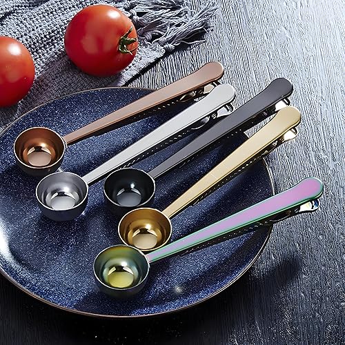 Miniatura 6 de Cuchara de café con clip para bolsa, juego de 2 (plata)