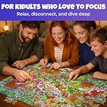 QUOKKA Puzzles 1000 Pièces Adultes — Alice au Pays des Merveilles — Puzzles Fantaisie pour Adultes avec Tâches Secrètes & Histoire Audio de Conte de Fées pour Détente Profonde pour Amateurs de Puzzles Défiants