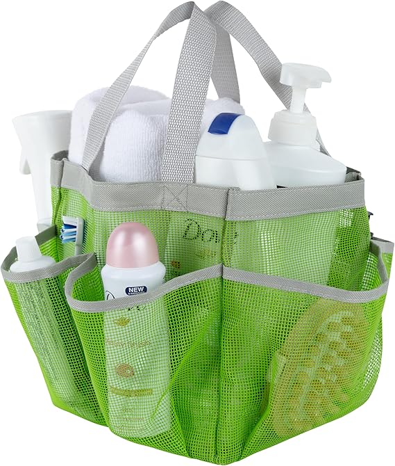 7 Pocket Shower Caddy Tote, Green Keep your shower