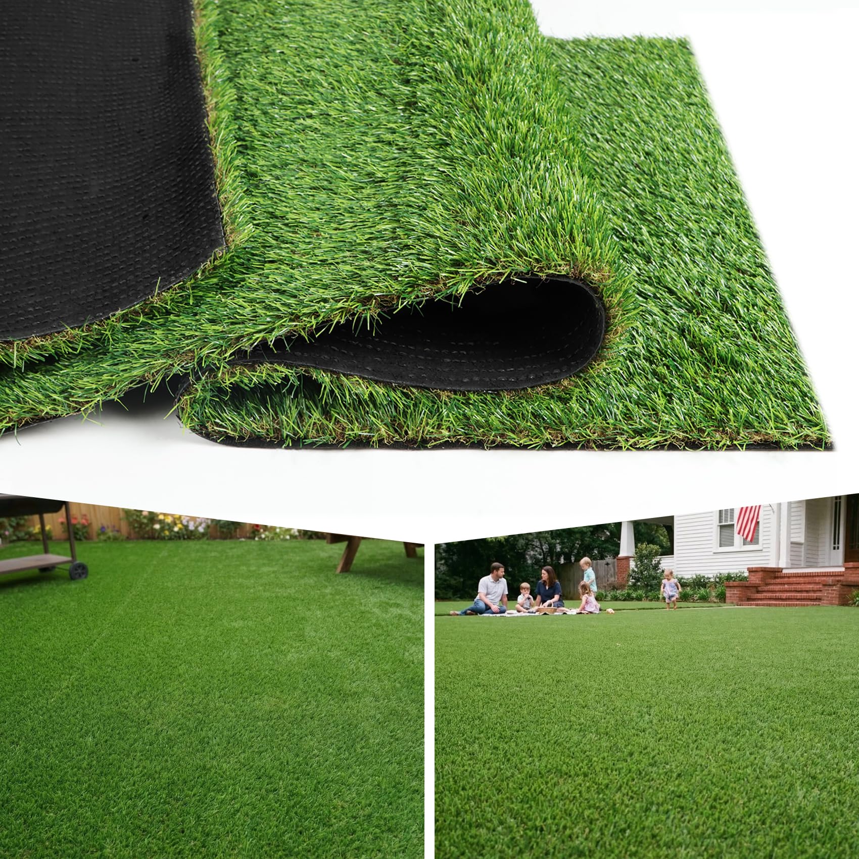 XLX TURF Realistic Artificial Grass Roll 1m x 4m - 25mm High Drainage Pet Friendly Fake Grass for Dogs Balcony Patio Rug Garden Outdoor Decor