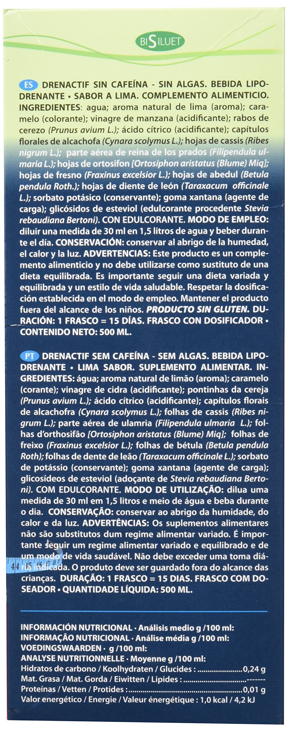 DIETETICOS INTERSA DRENACTIF sin cafeína y sin algas, 500 ml