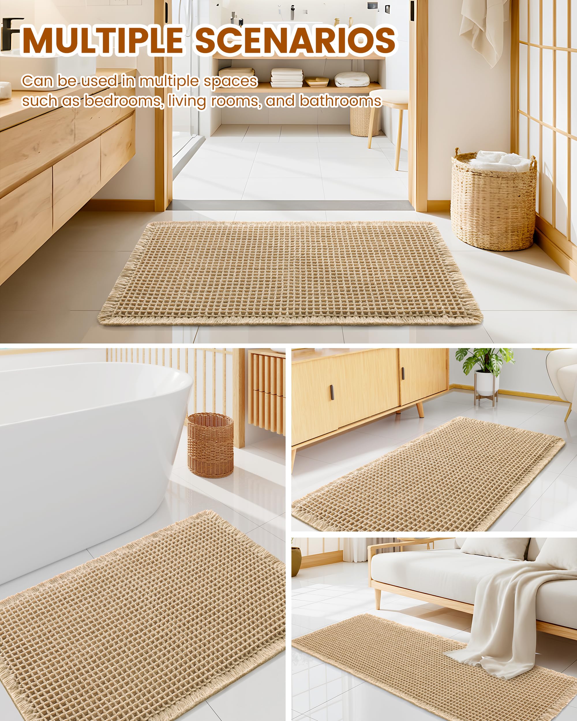 Brown Waffle Bath Mat 30X20 U237089