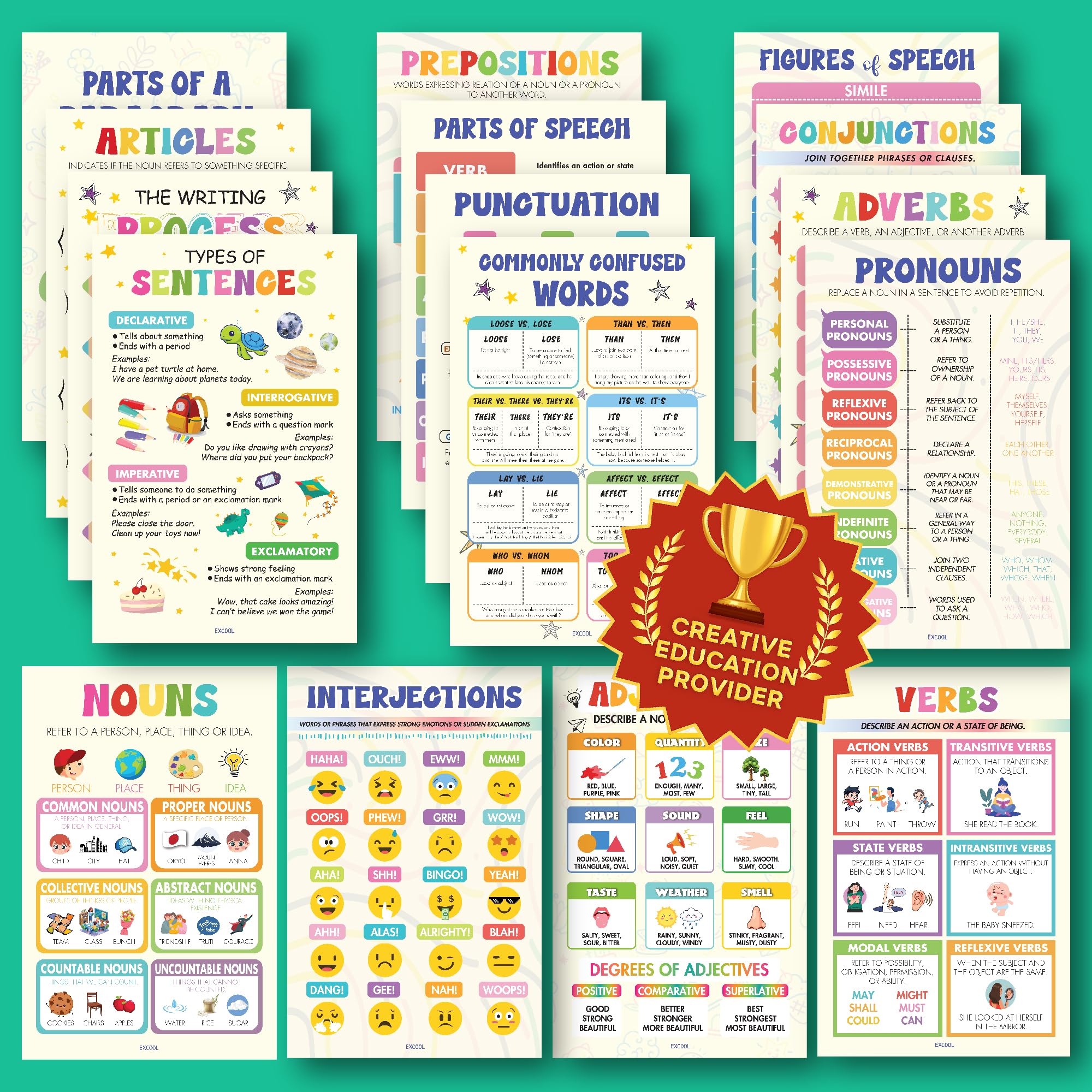 16 Grammar Posters for Elementary at 50% Off – Code 468IV29M