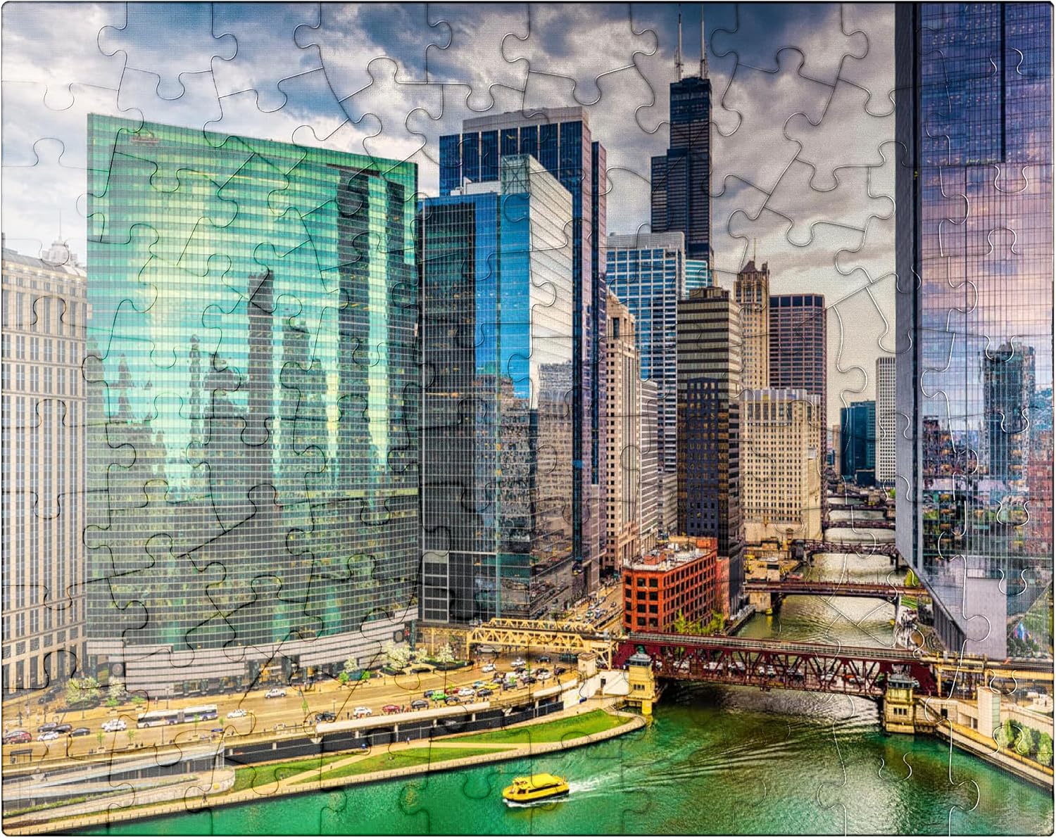 MyPuzzle Chicago, Illinois, USA - Premium 100 Piece Jigsaw Puzzle for Adults