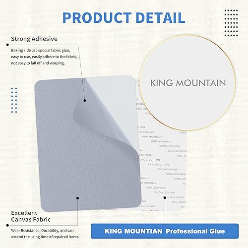 Vista 291 de KING MOUNTAIN Cinta de reparación de lona, parche para equipos para exteriores, 4 x 63 pulgadas, impermeable, autoadhesiva para reparar cubiertas