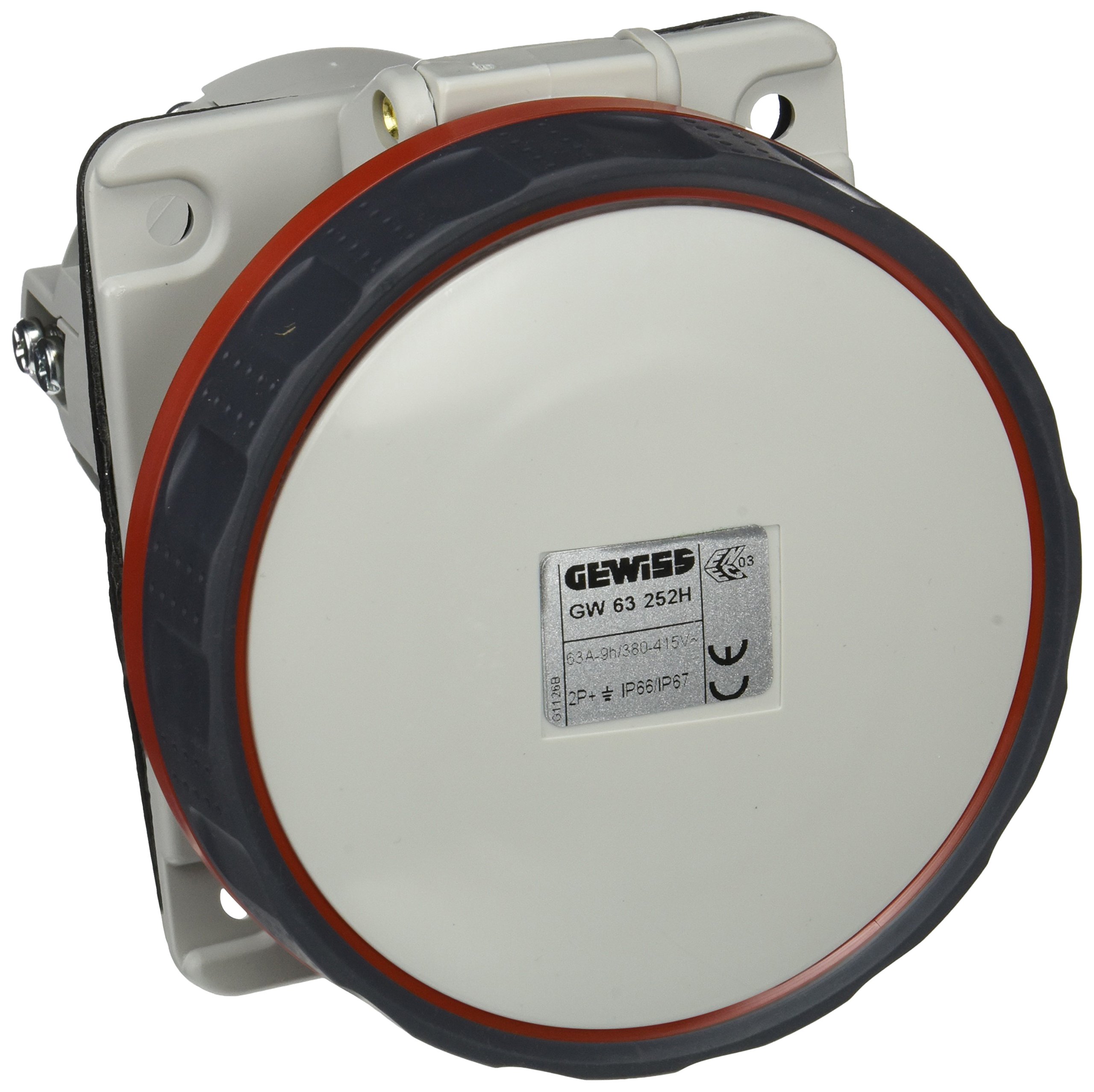 Gewiss socle de prise femelle 63A 400V IP66/IP69 haute performance