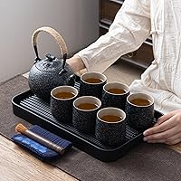 Vista 5 de TEANAGOO Juego de té japonés, juegos de té chinos, tazas de té japonesas de porcelana, juego de té chino Gongfu, juego de té asiático para adultos