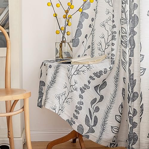 MEETSKY Cortinas para sala de estar de 90 pulgadas de largo, estilo bohemio, con pestaña trasera, para dormitorio, filtrado de luz, bolsillo para