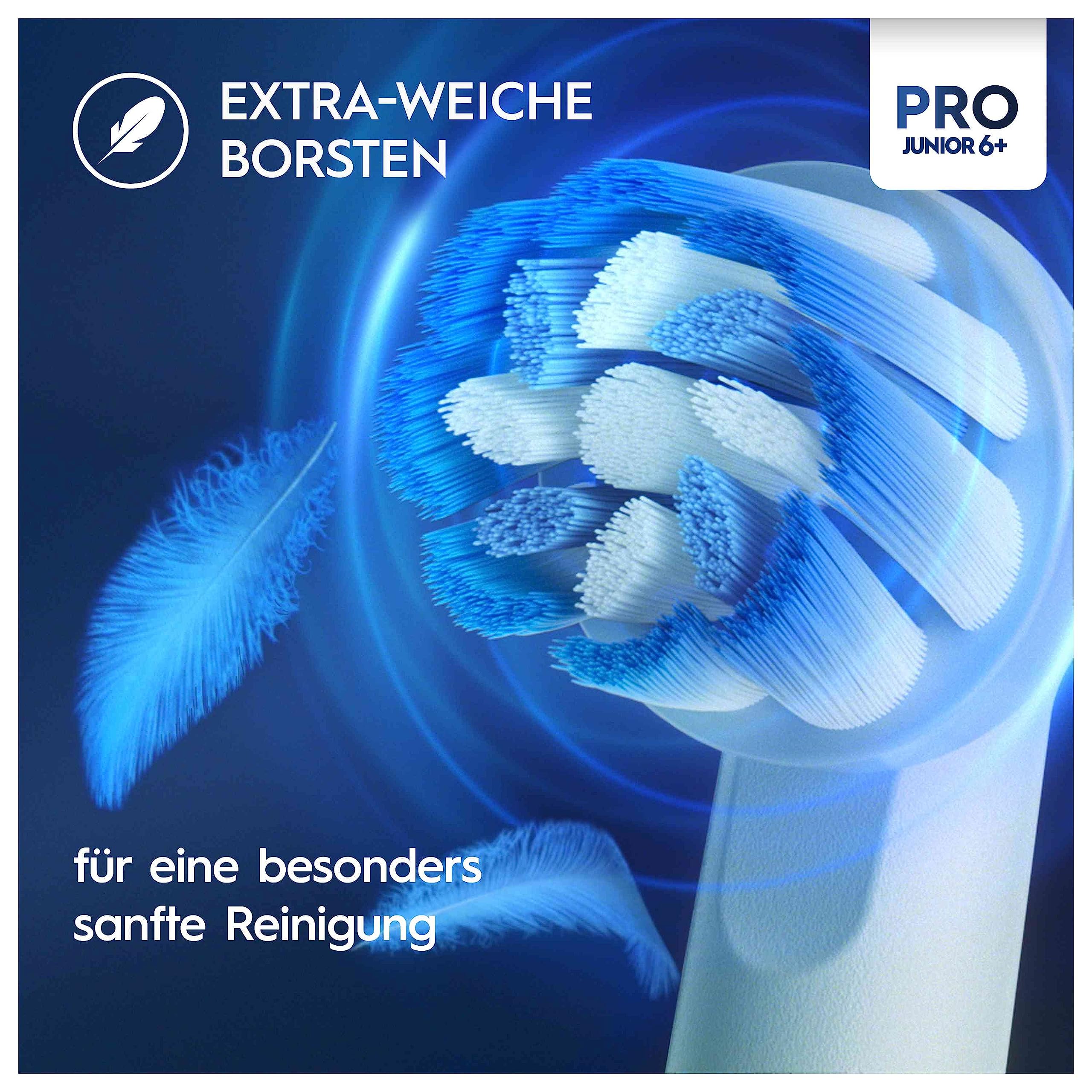 Oral-B Pro Junior Elektrische Zahnbürste für Kinder, Lila | Inkl. 1 Aufsteckbürste, Kinderzahnbürste Elektrisch ab 6 Jahren, 3 Putzmodi für Zahnpflege, Weiche Borsten