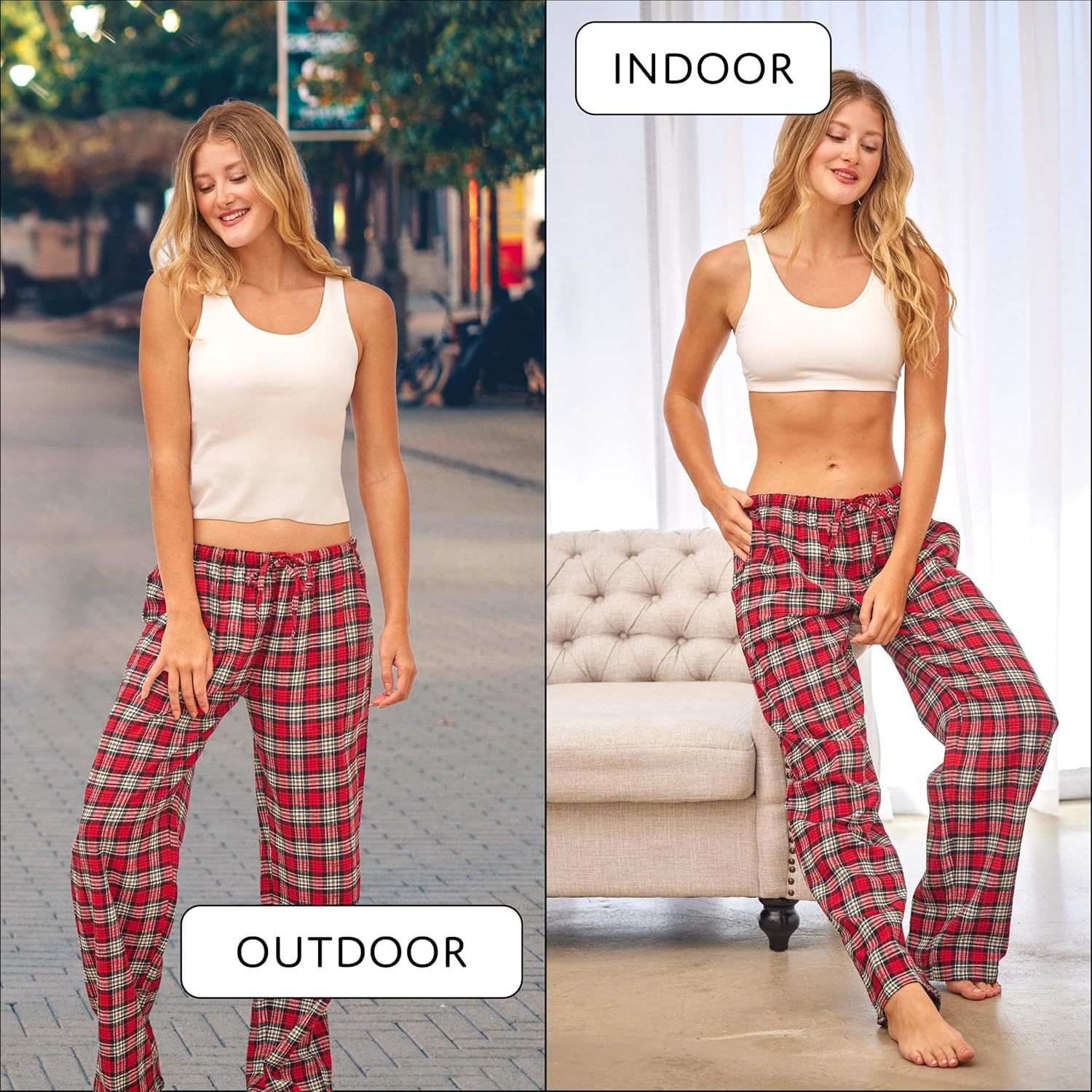 Sexy Basics Women's Lounge & Sleep PJ Pants | Soft Flannel Brush Long Bottoms |Drawstring & Pockets | Multi Packs - Image 6