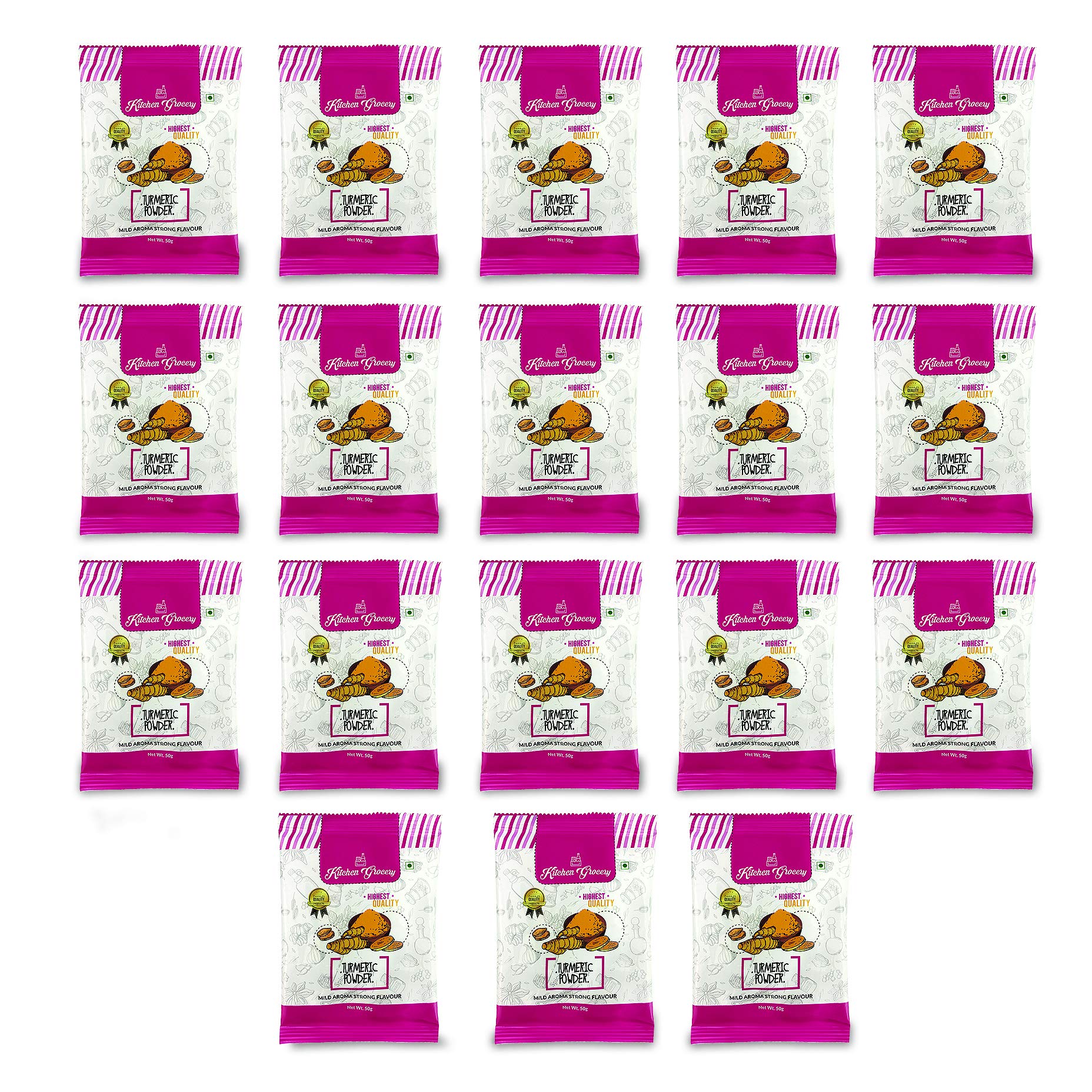 Kitchen Grocery Turmeric Powder Mild Aroma Strong Flavour - Pack of 18 (50gm)