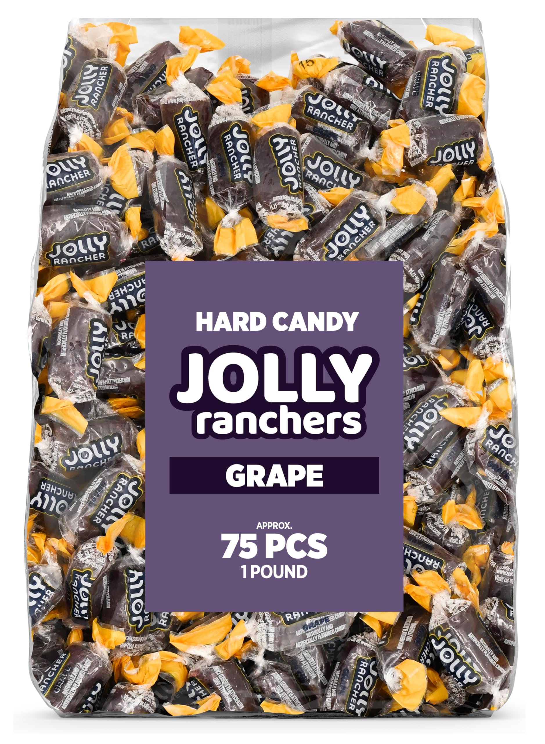 Grape Jolly Ranchers Hard Candy – Original Flavor – 1 LB Bulk Bag (Approx. 75 Pieces) – Individually Wrapped Tart & Sweet Treats for Baby Showers, Back to School, Birthdays & Gift Bags
